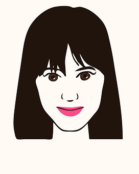 Cartoon Woman Portrait PNG with transparent background