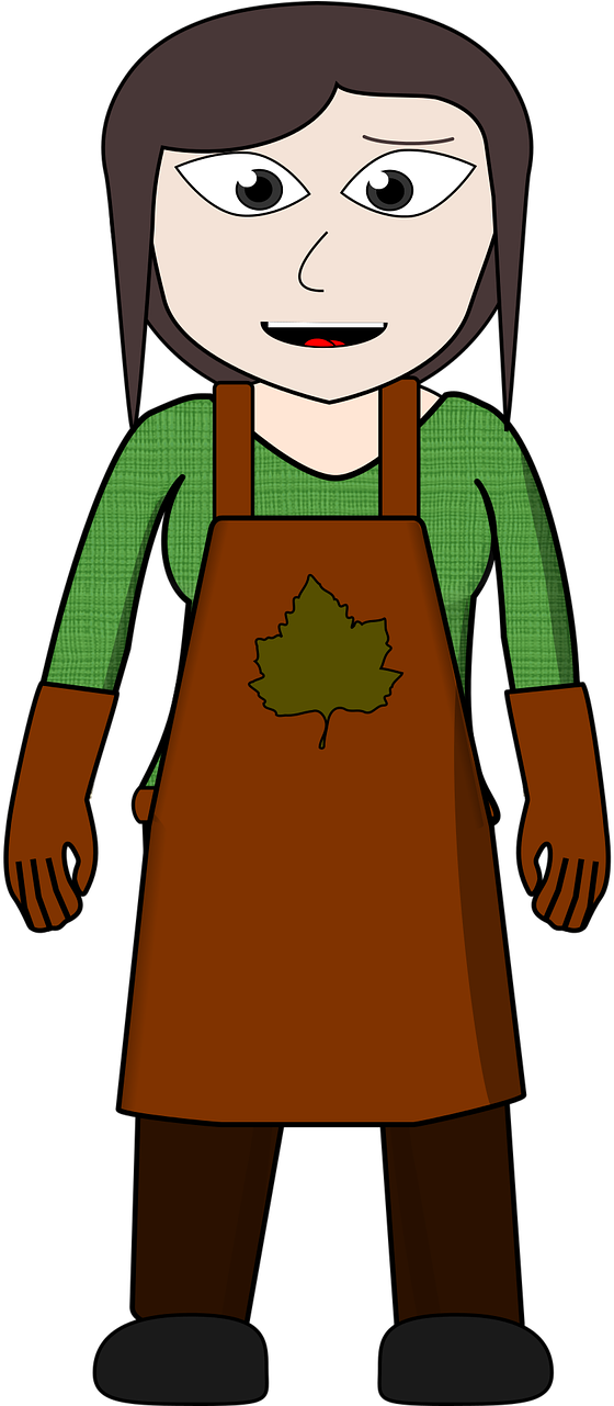 Cartoon Woman Wearing Apron