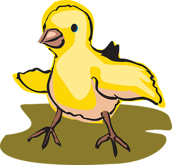 Cartoon Yellow Baby Chick PNG with transparent background
