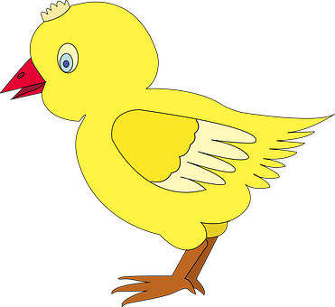 Cartoon Yellow Chick Illustration PNG with transparent background