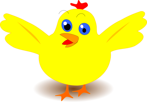 Cartoon Yellow Chick Illustration PNG image with a transparent background, free high-resolution download