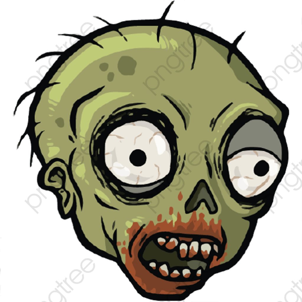 Cartoon Zombie Head Illustration