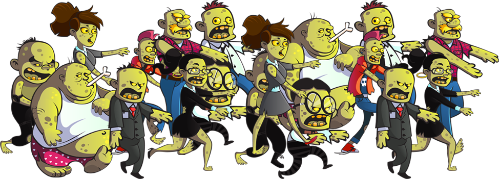 Group Of Zombies Walking Cartoon, HD Png Download PNG image with a transparent background, free high-resolution download