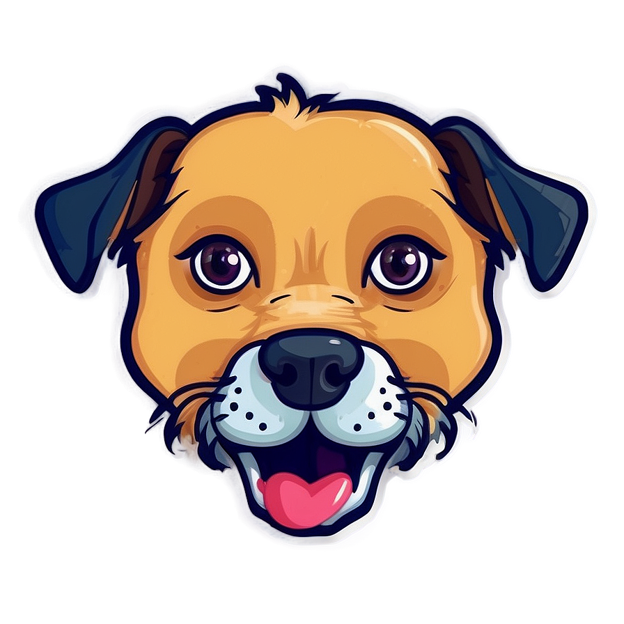 Cartoonish Dog Face Badge Png 06212024