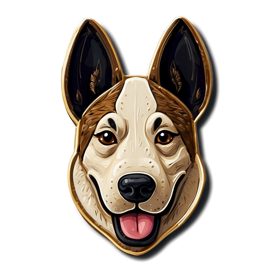 Cartoonish Dog Face Badge Png 94