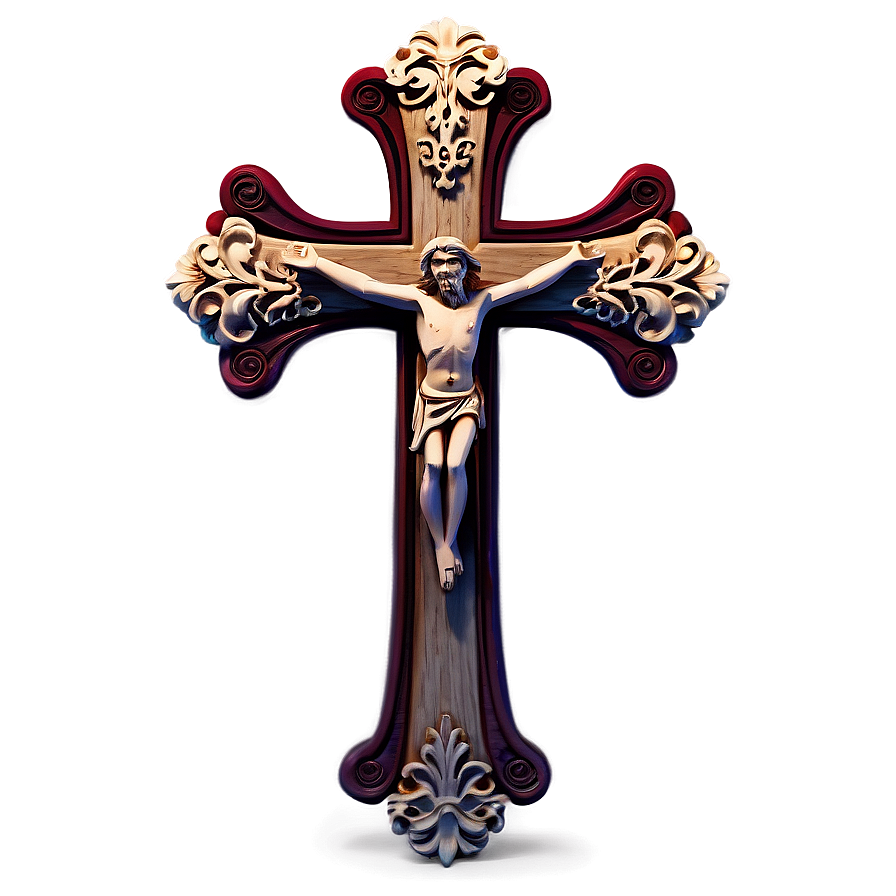 Carved Catholic Cross Showcase Png Wtt67