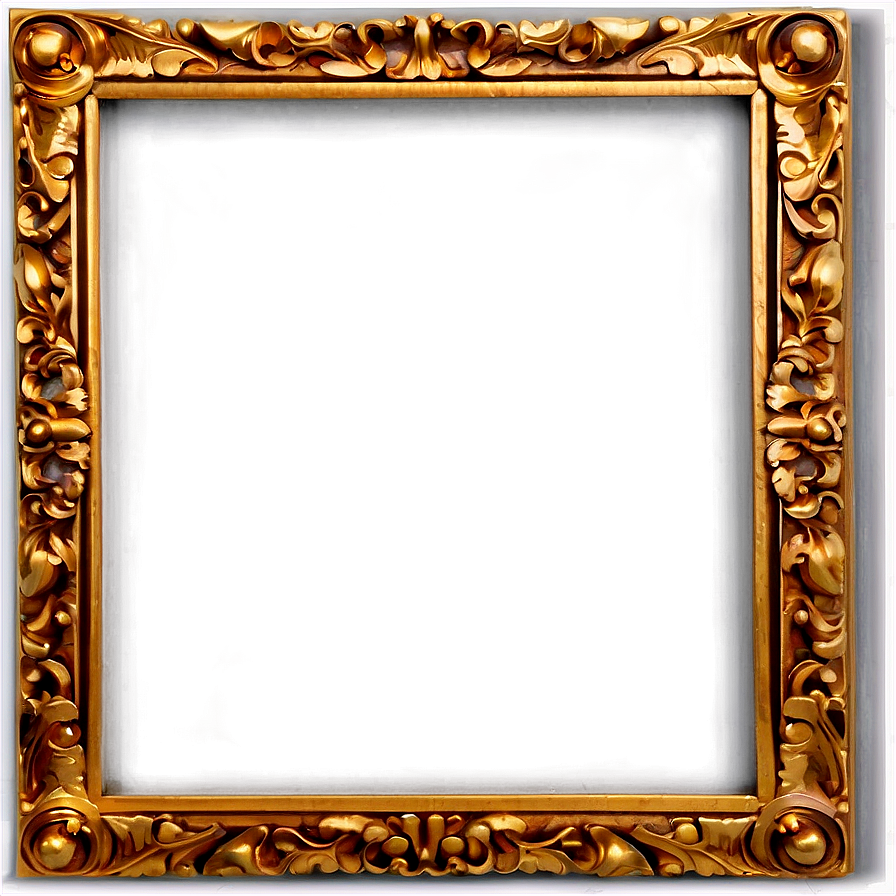 Carved Gold Frame PNG   13 PNG image with a transparent background, free high-resolution download