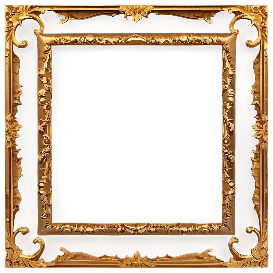 Carved Gold Frame PNG   ded PNG image with a transparent background, free high-resolution download