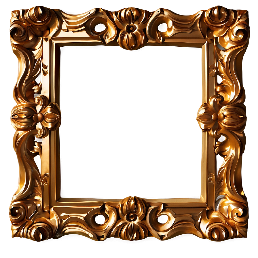 Carved Golden Frame Png 50