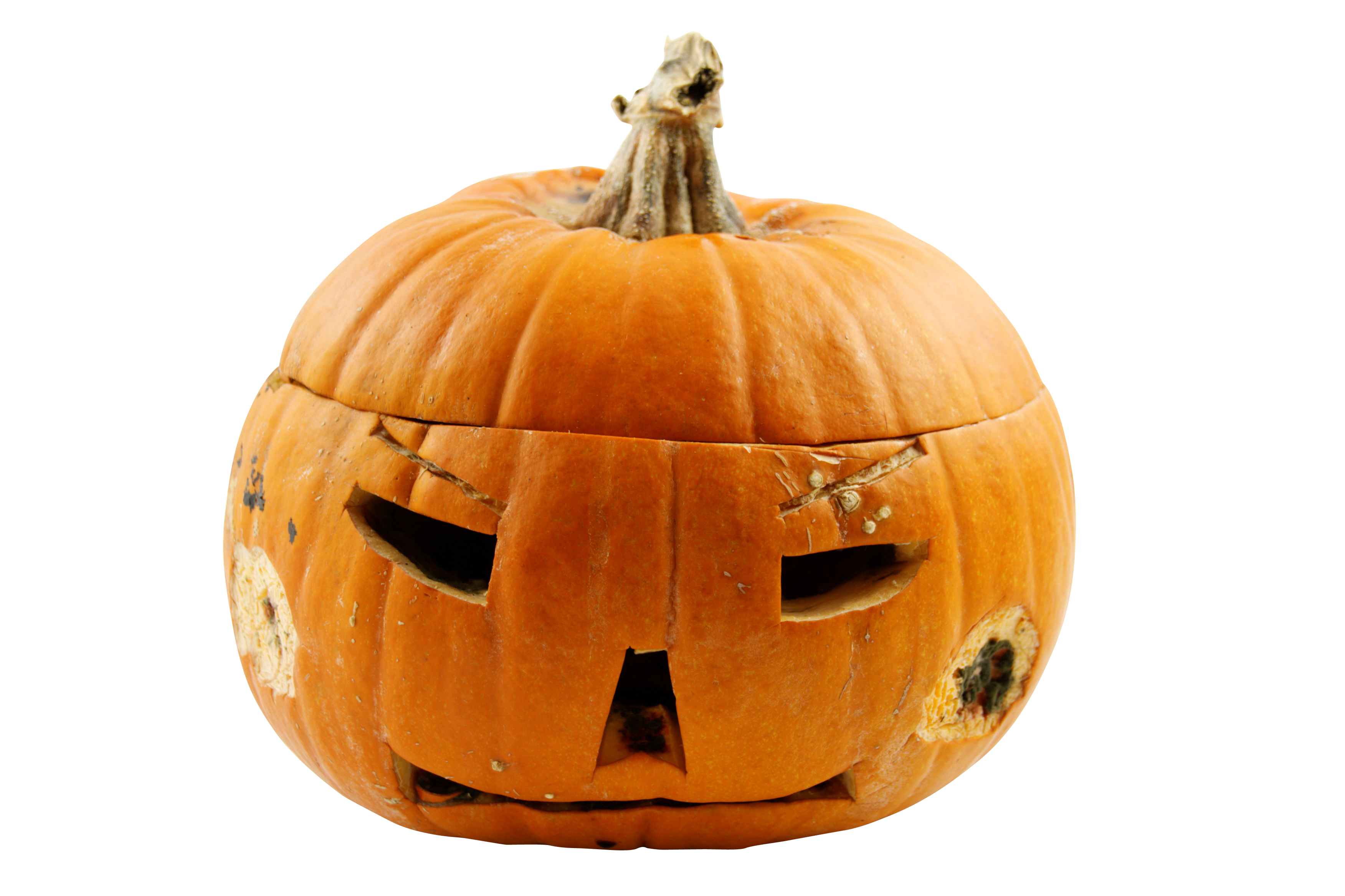 Carved Halloween Pumpkin Black Background PNG with transparent background