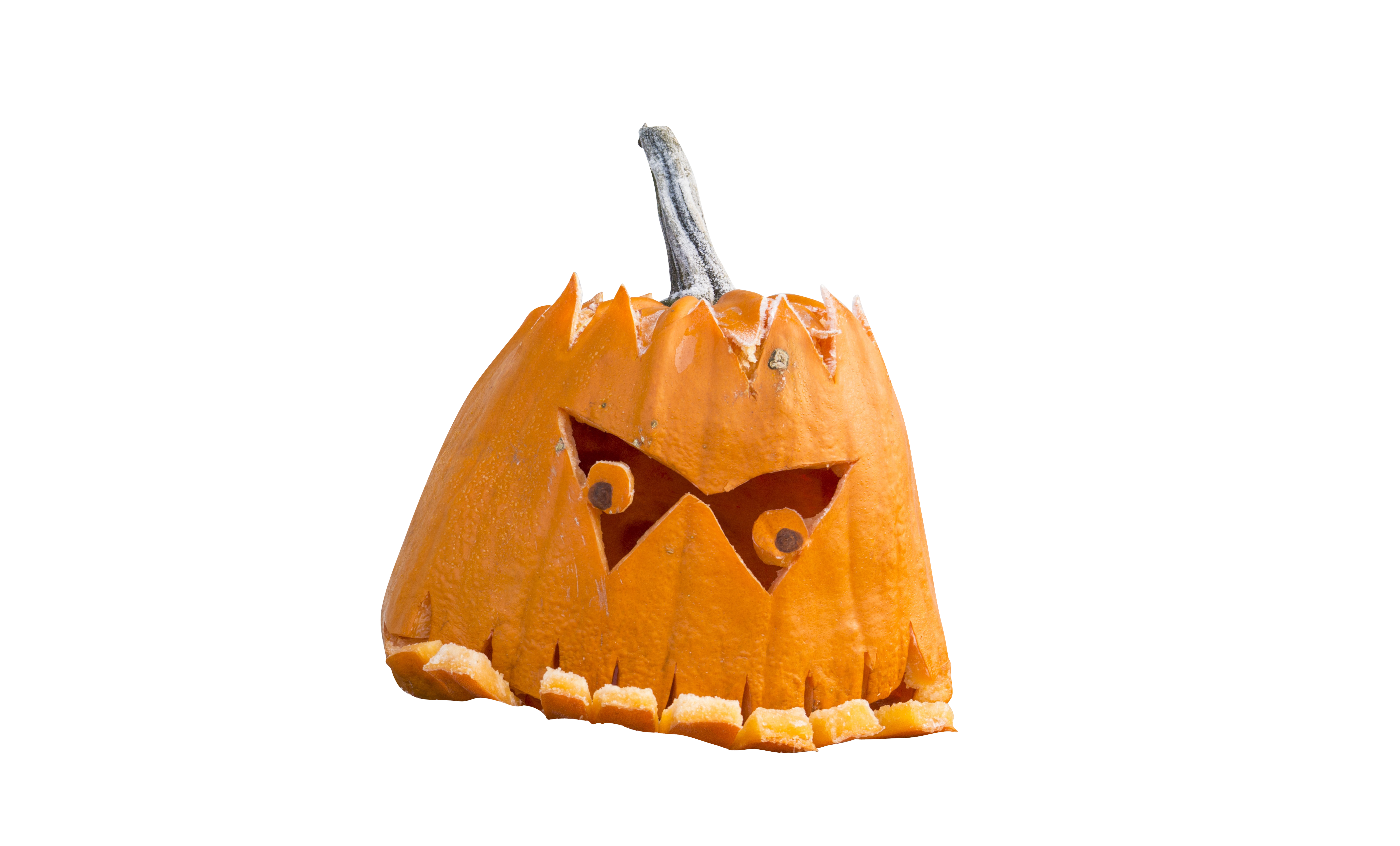 Carved Halloween Pumpkin Black Background PNG with transparent background