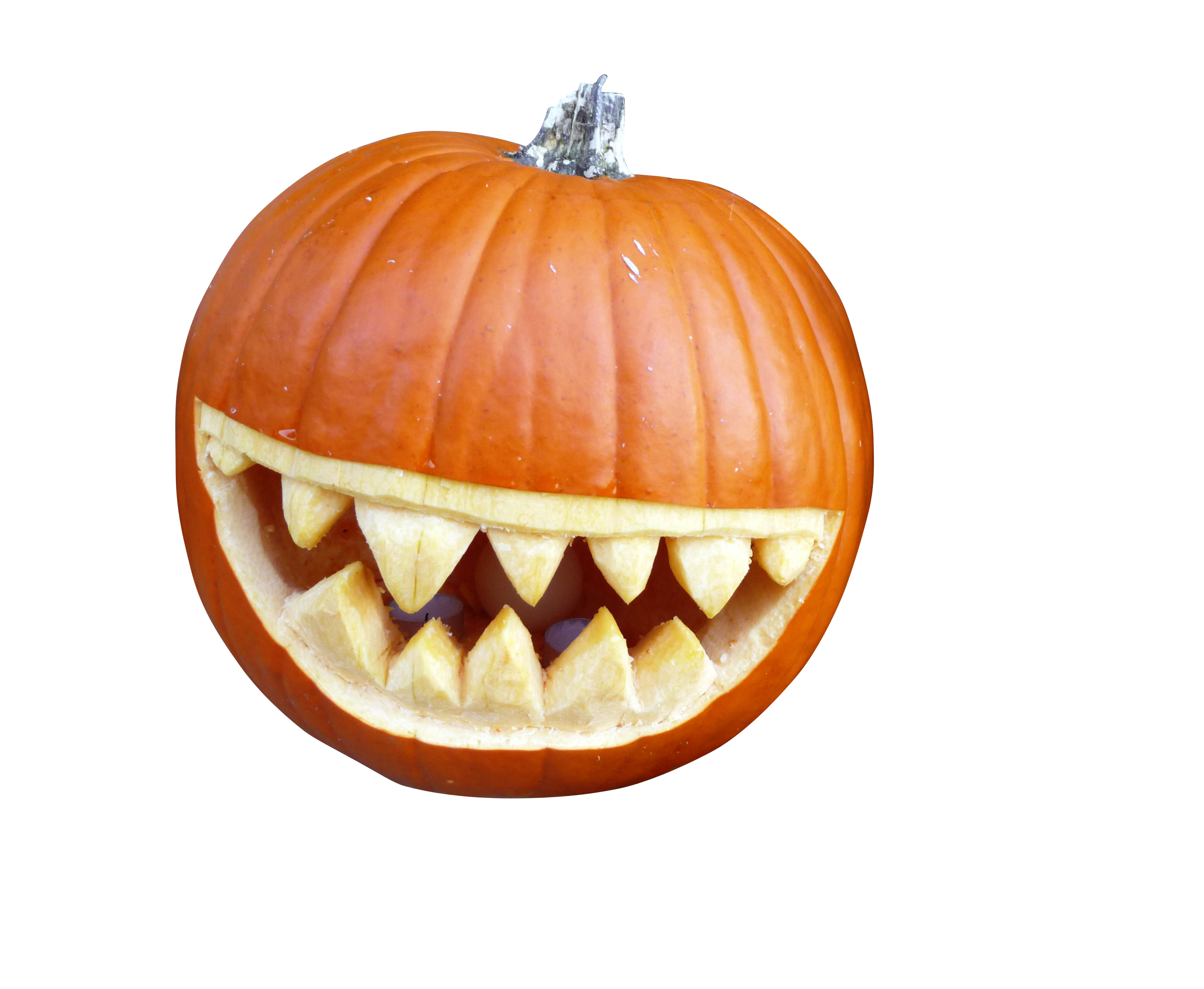 Carved Halloween Pumpkin Jack O Lantern PNG with transparent background
