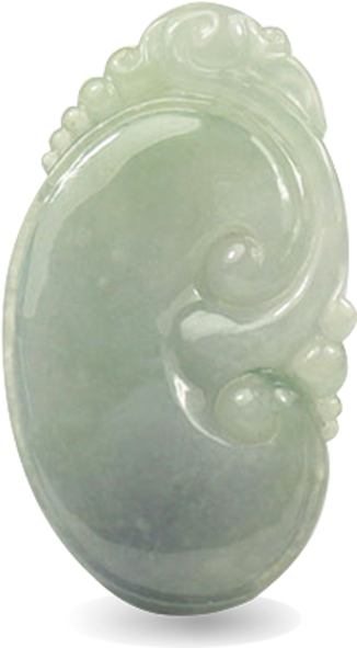 Carved Jade Diskwith Dragon Motif PNG with transparent background