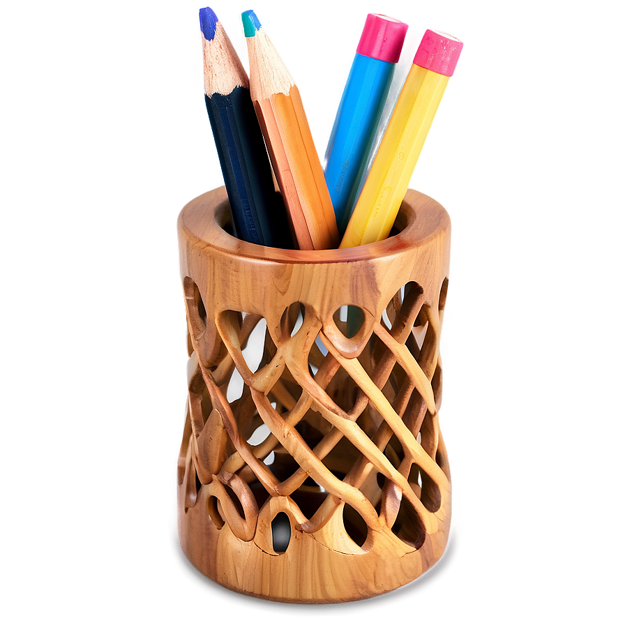 Carved Pencil Holder Png 06282024