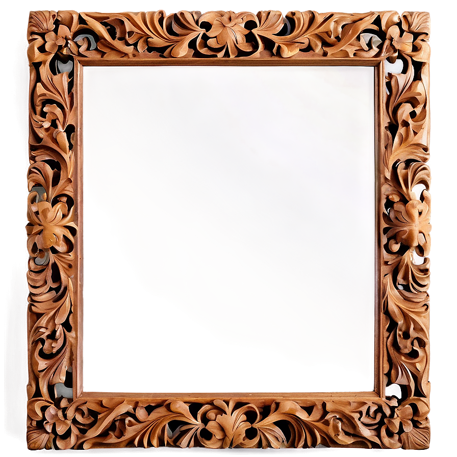 Carved Wood Mirror Frame PNG 76 PNG image with a transparent background, free high-resolution download