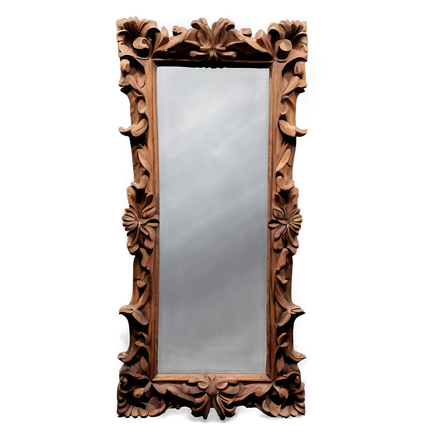 Carved Wood Mirror Frame PNG kxa77 PNG image with a transparent background, free high-resolution download