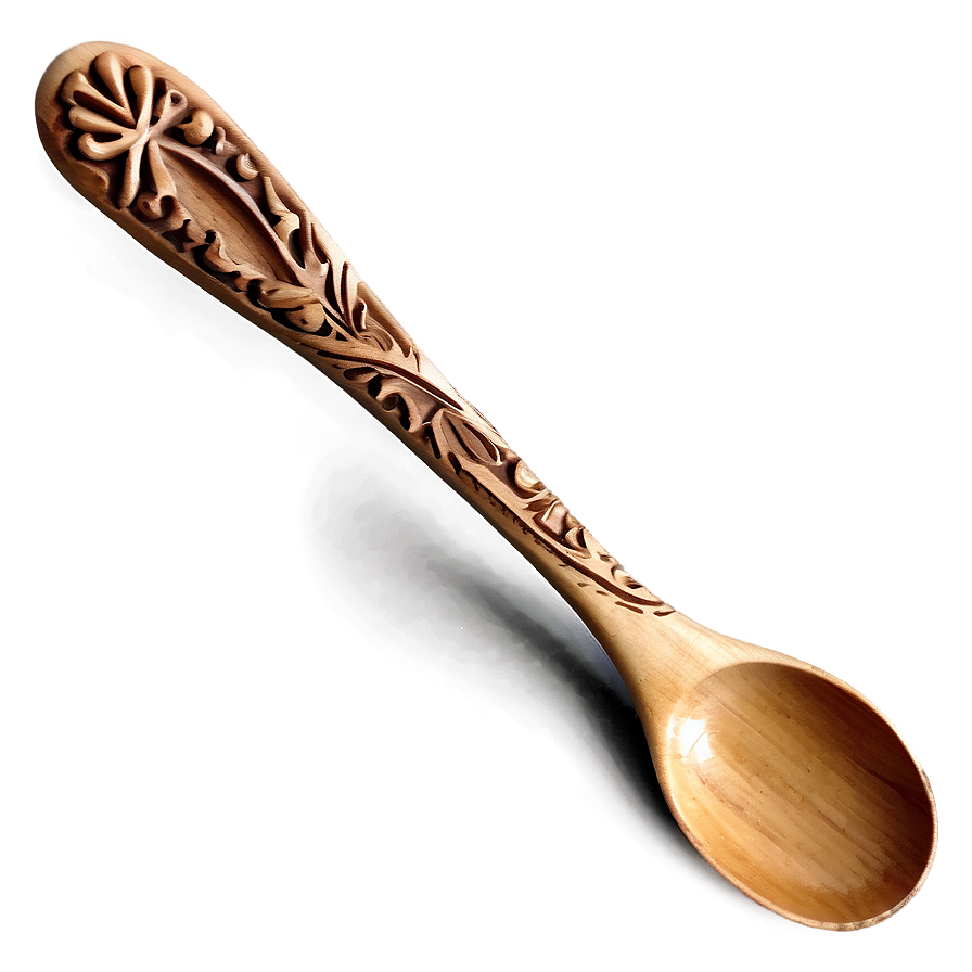 Carved Wooden Spoon Png 06132024