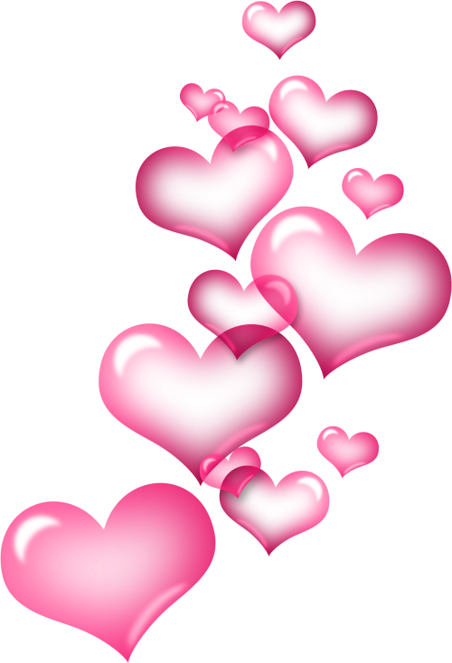 Cascading Pink Hearts