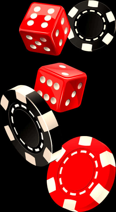 Casino Diceand Chips PNG image with a transparent background, free high-resolution download