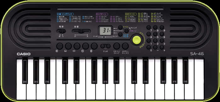 Music Keyboard Png - Piano Casio Sa 47, Transparent Png PNG with transparent background