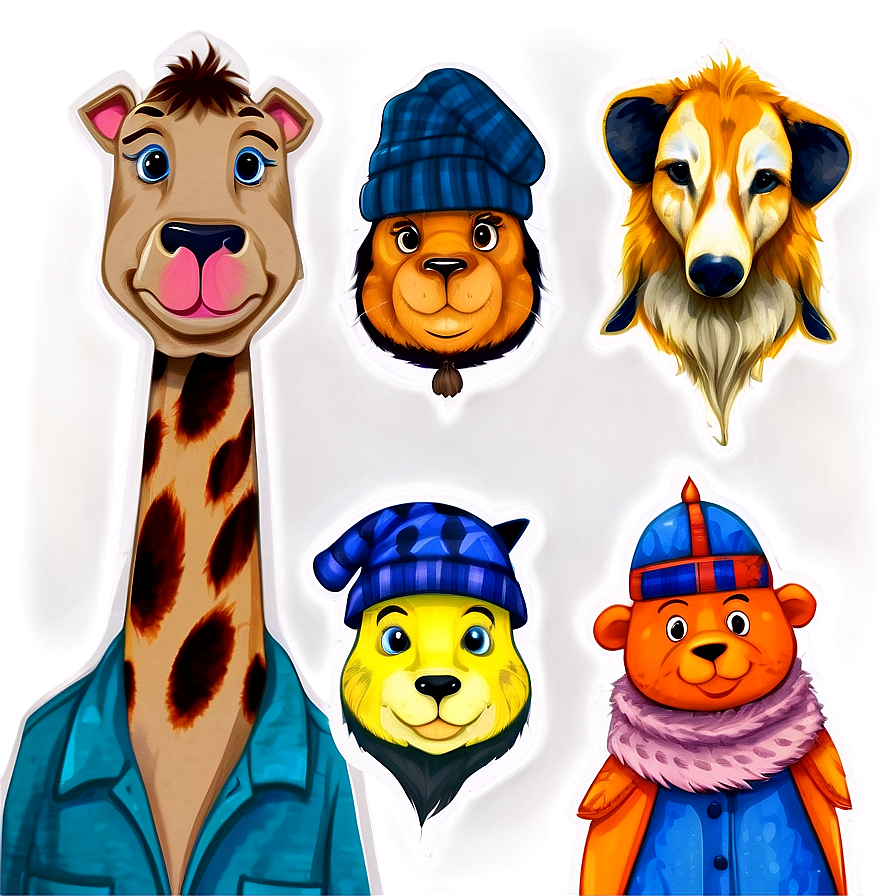 Cast with Animal Stickers PNG 69 PNG with transparent background