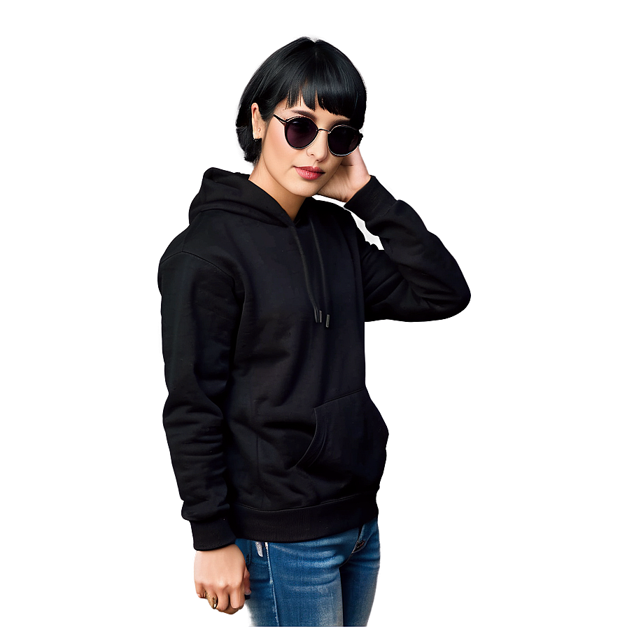 Casual Black Hoodie PNG 05252024 PNG image with a transparent background, free high-resolution download