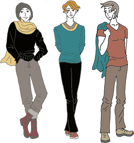 Casual Fashion Illustration Trio