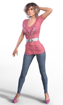 Casual Fashion3 D Model Pose