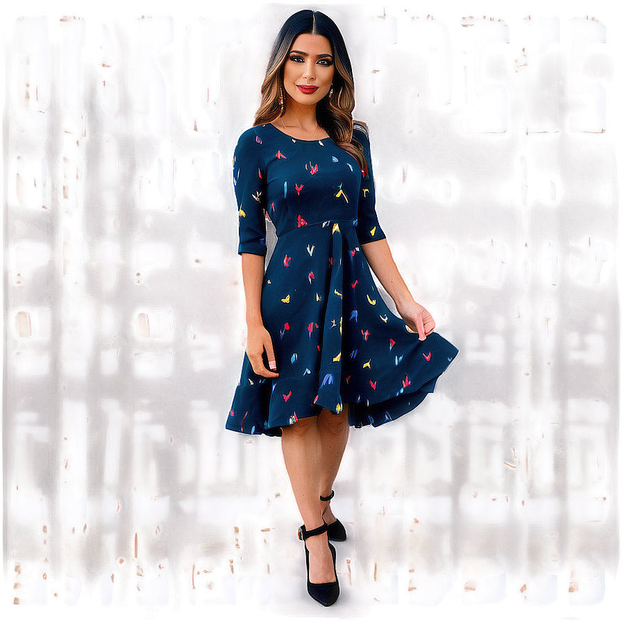 Casual Midi Dress Png Hye6