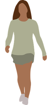 Casual Walking Woman Silhouette PNG with transparent background