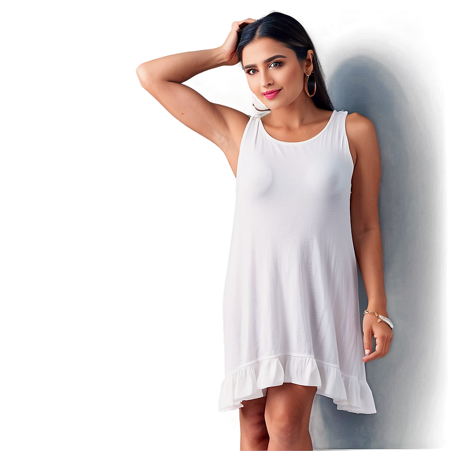 Casual White Sundress PNG nar90 PNG image with a transparent background, free high-resolution download