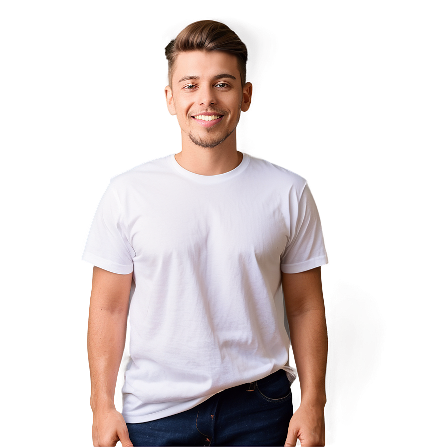 Casual White Tee Mockup For Designs Png 15