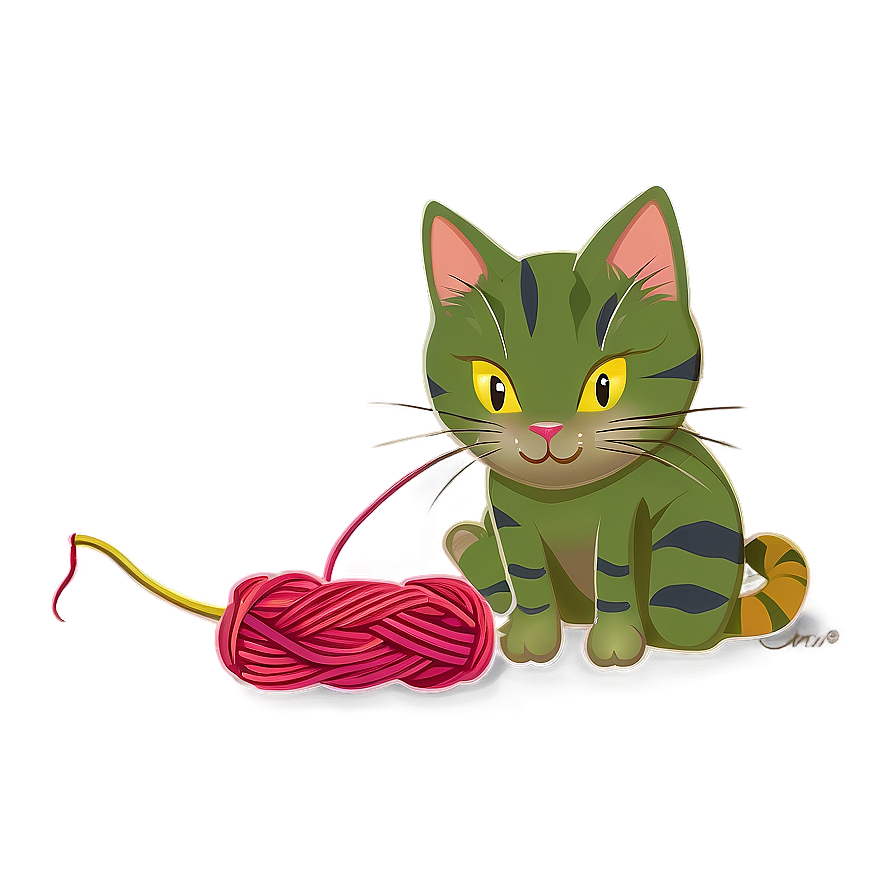 Cat And Yarn Playful Png A