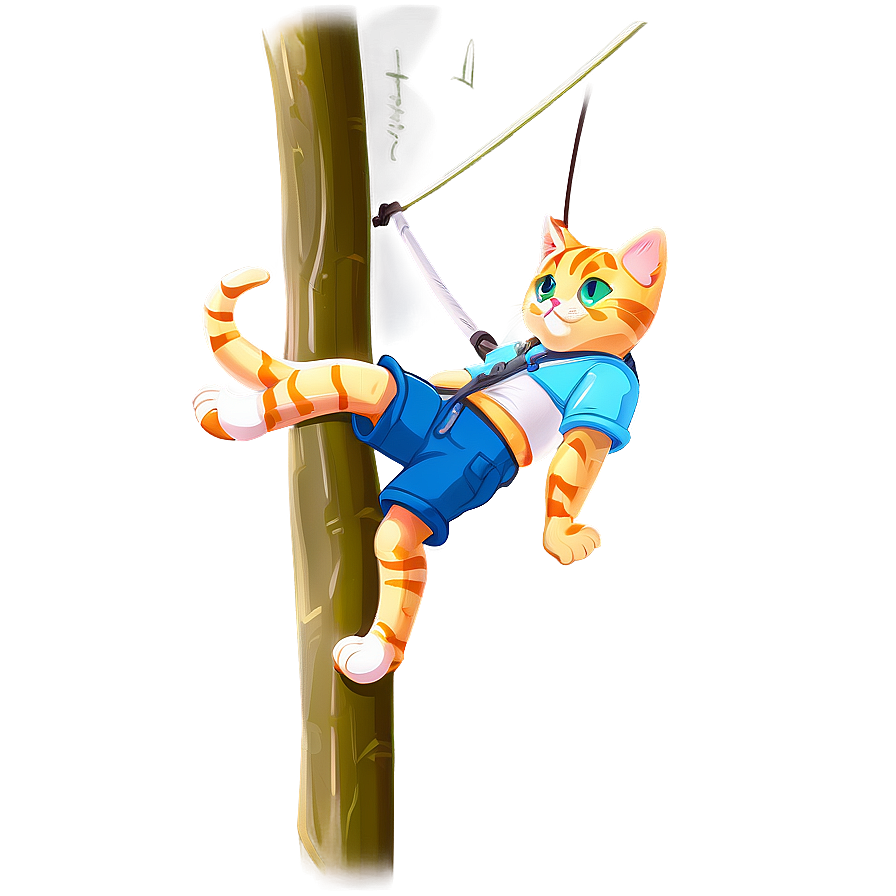 Cat Climbing Adventure Png B