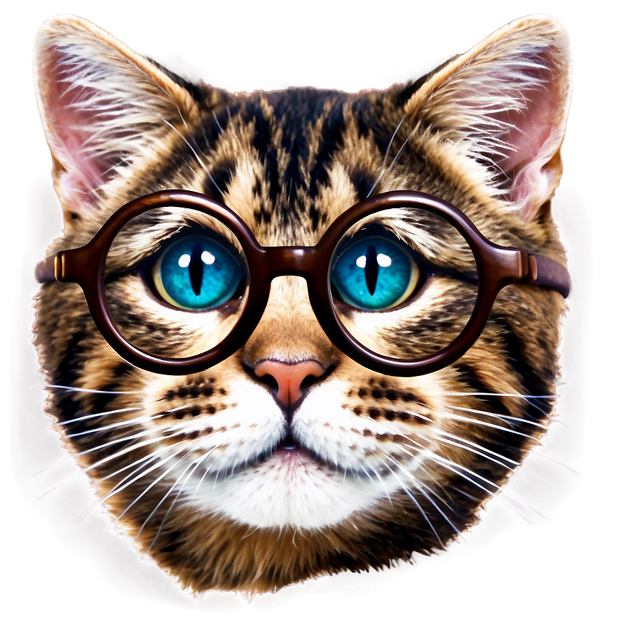 Cat Face With Glasses Png 06122024