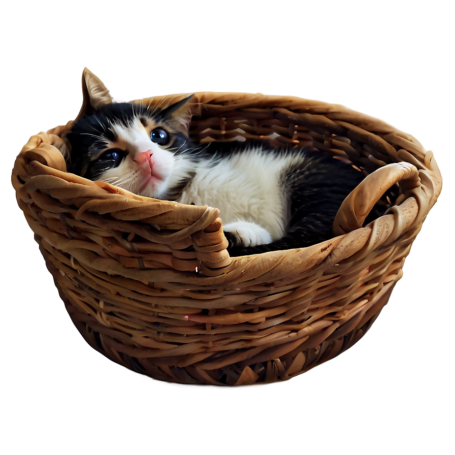 Cat In Basket Cozy Png A