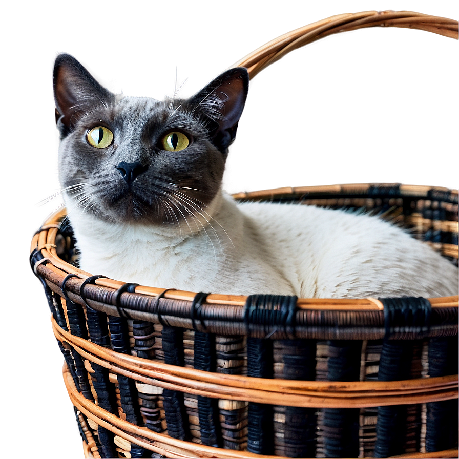 Cat In Basket Cozy Png C