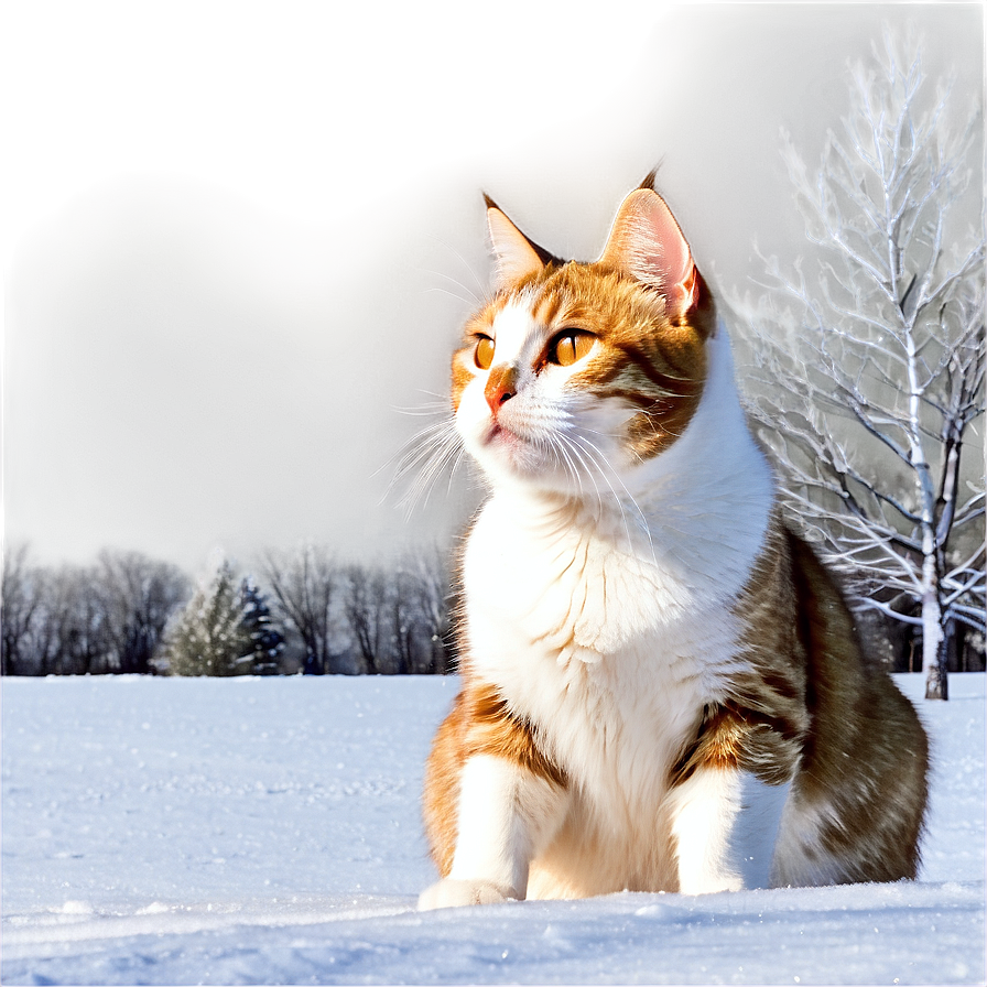 Cat In Snow Winter Png C