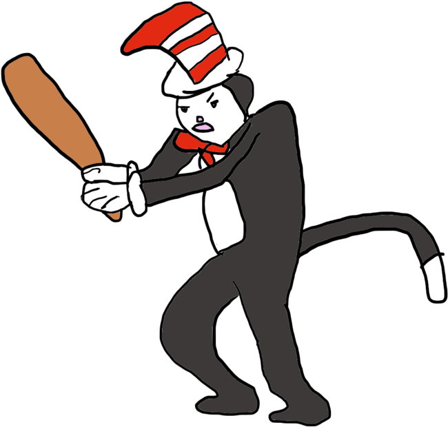 Cat In The Hat Baseball Swing