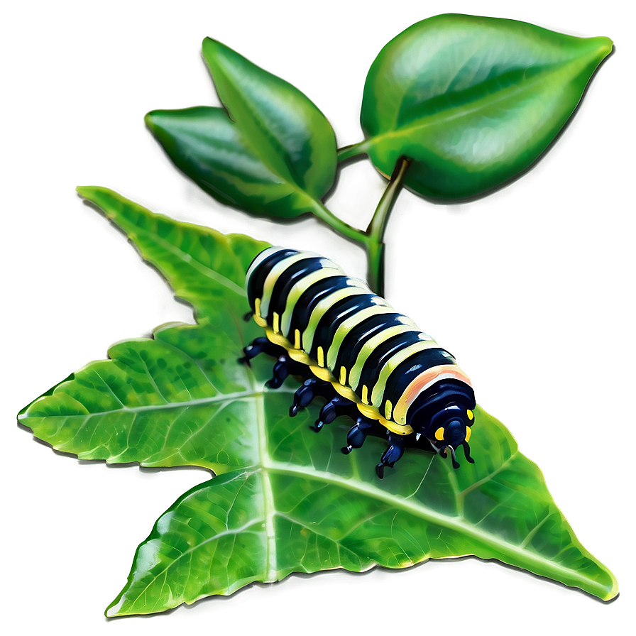 Caterpillar On Leaf Png Vpr86