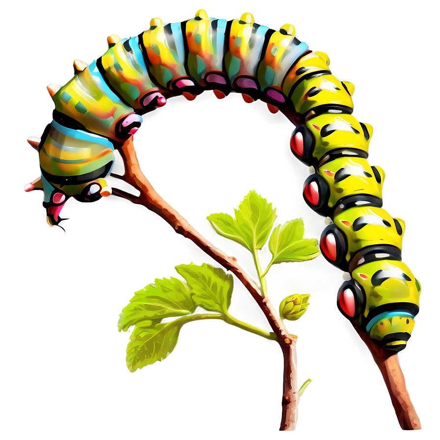 Caterpillar On Twig Png Svt91