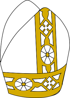 Catholic Bishop Mitre Vector Illustration