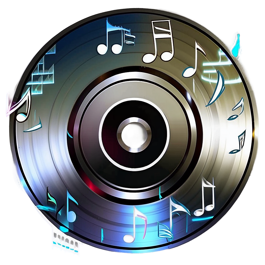 Cd With Music Notes Png 98