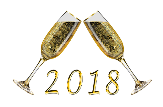 Celebratory Champagne Toasting2018 PNG with transparent background