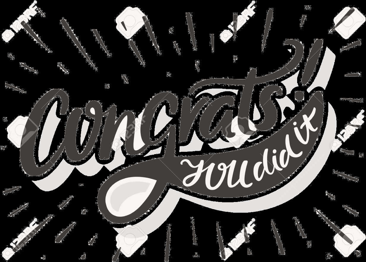 Celebratory Congrats Message PNG with transparent background