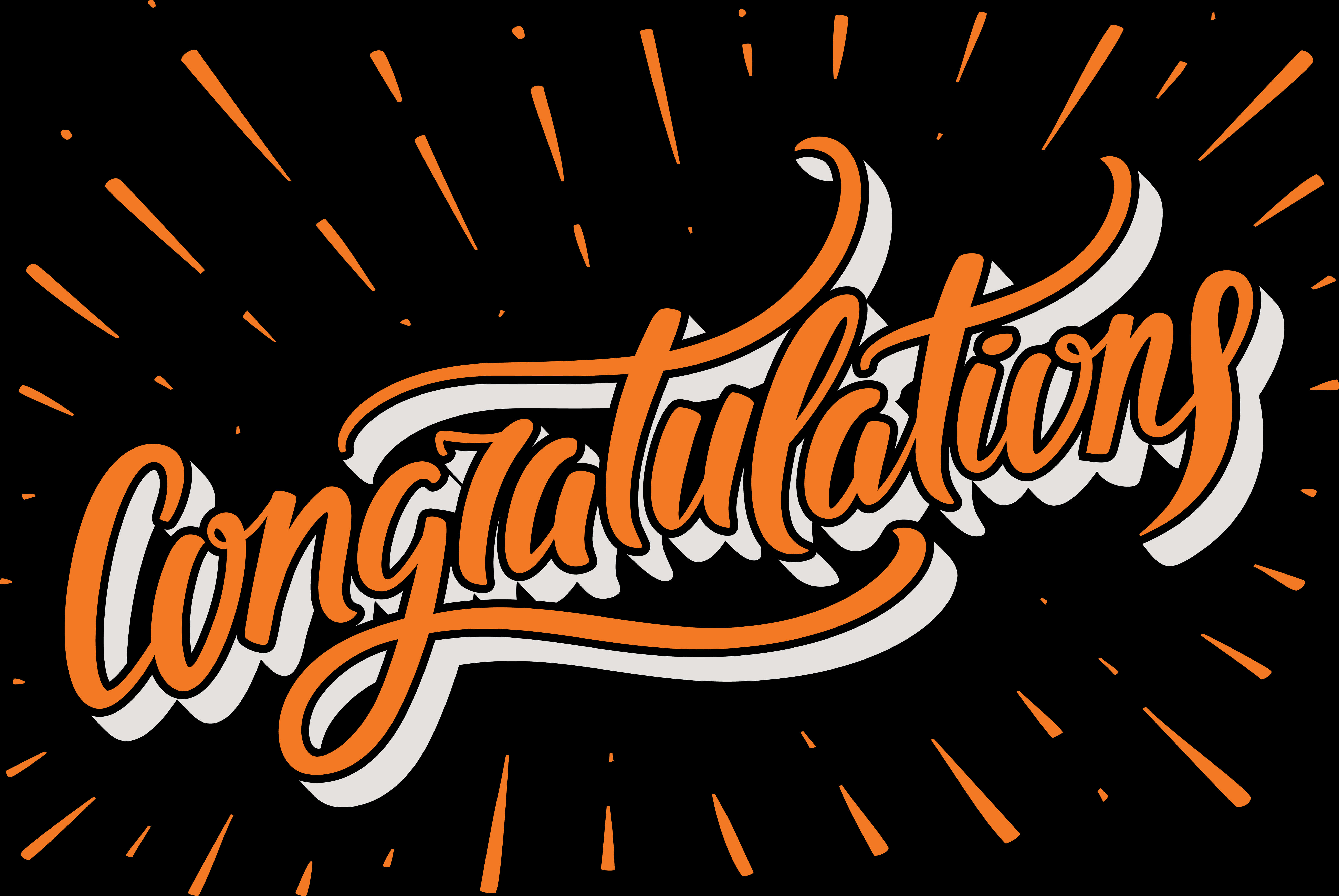 Celebratory Congratulations Graphic PNG with transparent background