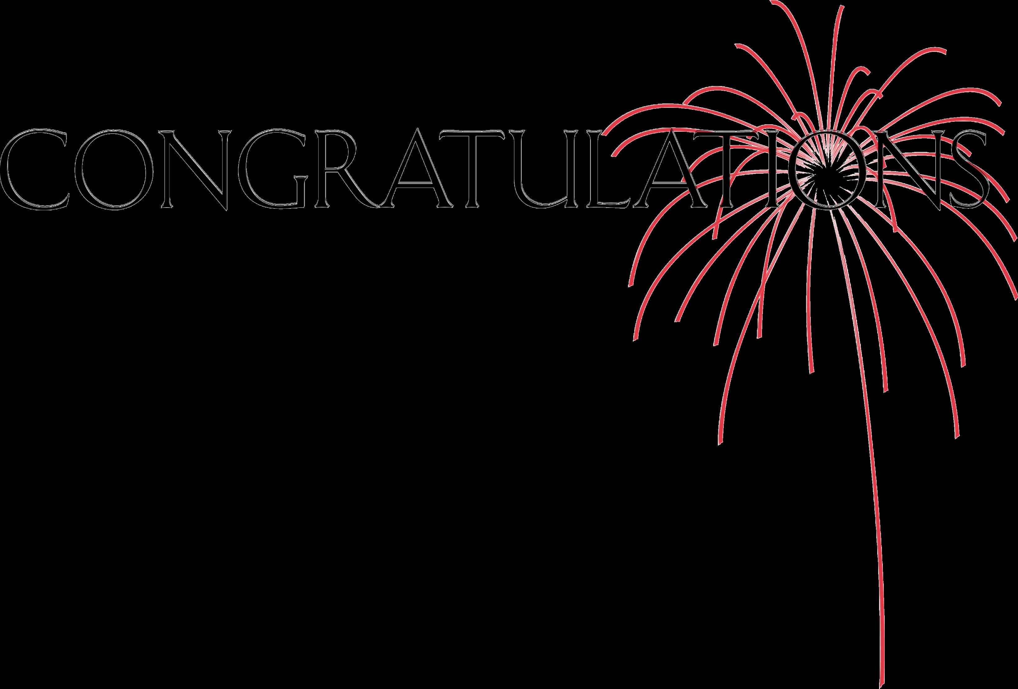 Celebratory Firework Congratulations PNG with transparent background