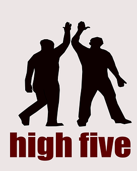 Celebratory High Five Silhouette