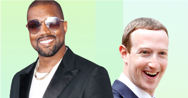 Kanye West And Mark Zuckerberg Forget Their Worries - Illustration PNG with transparent background