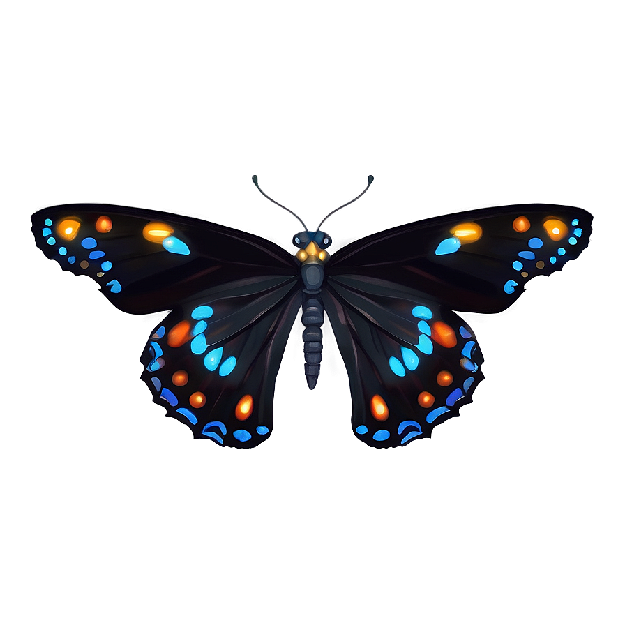 Celestial Black Butterfly Png 06252024